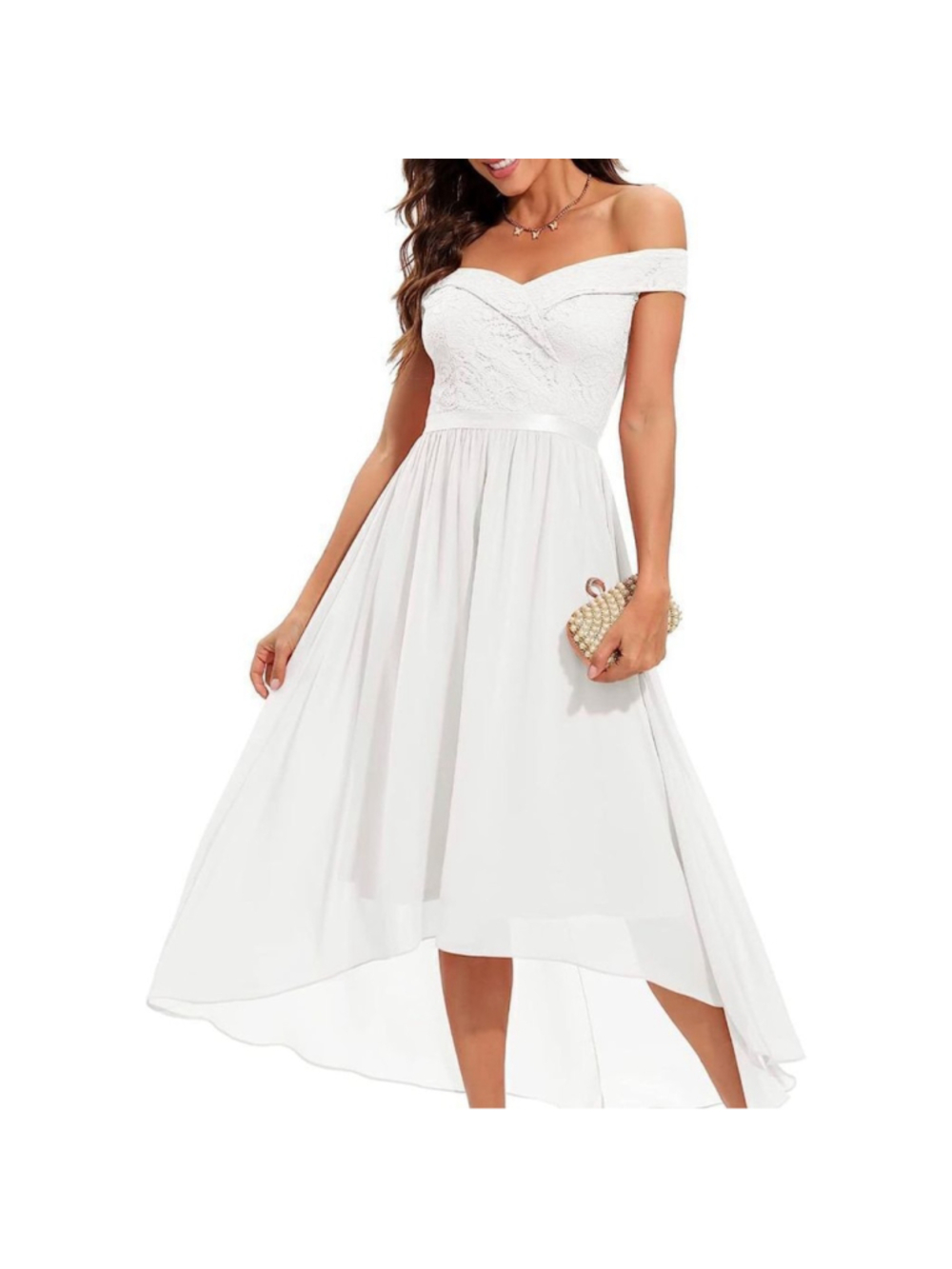 NEW Lace Chiffon Long Dress Off The Shoulder Formal 2X